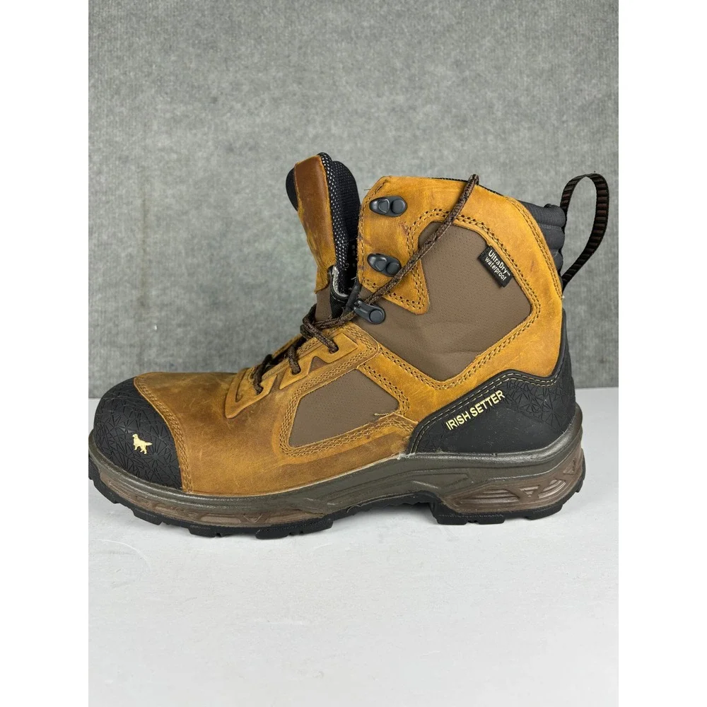 Irish Setter Kasota 83636 Waterproof Side Zip Work Boots 11 Brown